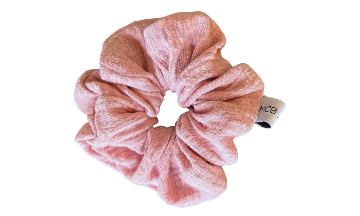 Scrunchies - mussola rosa